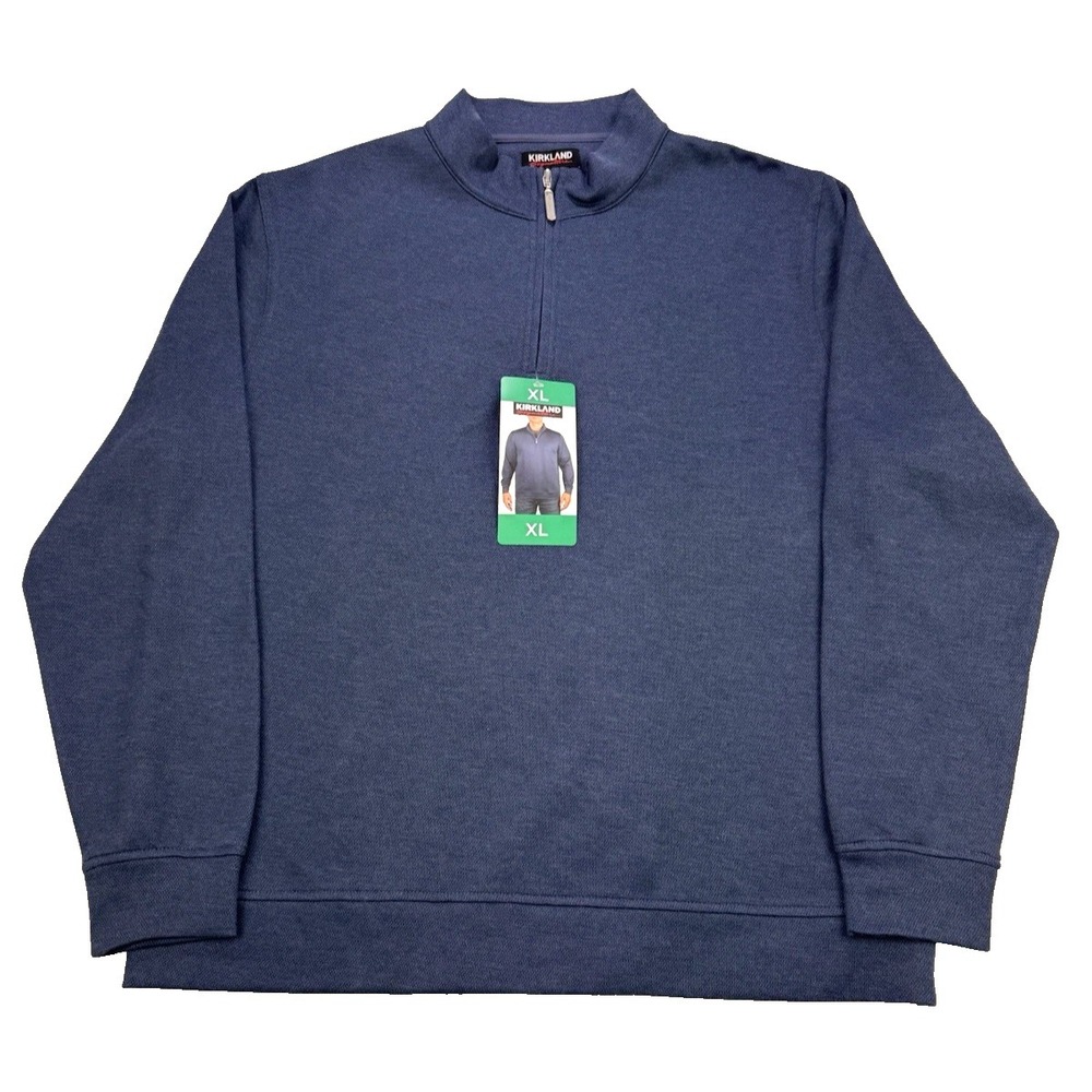 Kirkland 1/4‎ Zip Pullover Men XL Blue Performance Golf Hiking NWT
